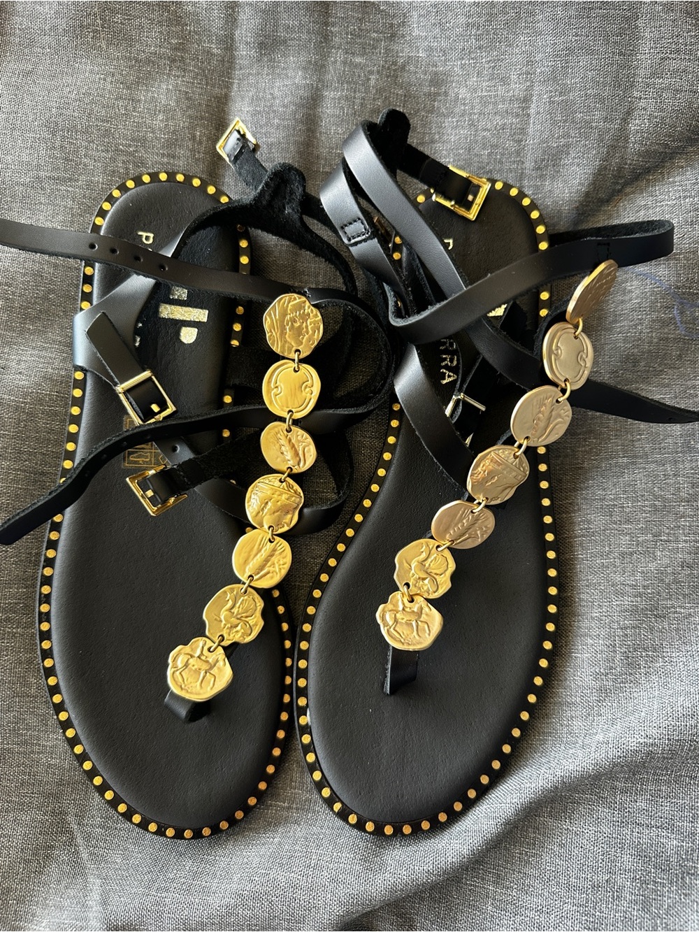New buckle-fastening embellished sandals